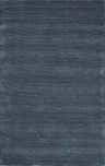 Close-up of the Brockton Solid Night Blue Wool Rug. Hand-loomed rug with subtle stripes and a soft, textured feel. Design-Rectangle
