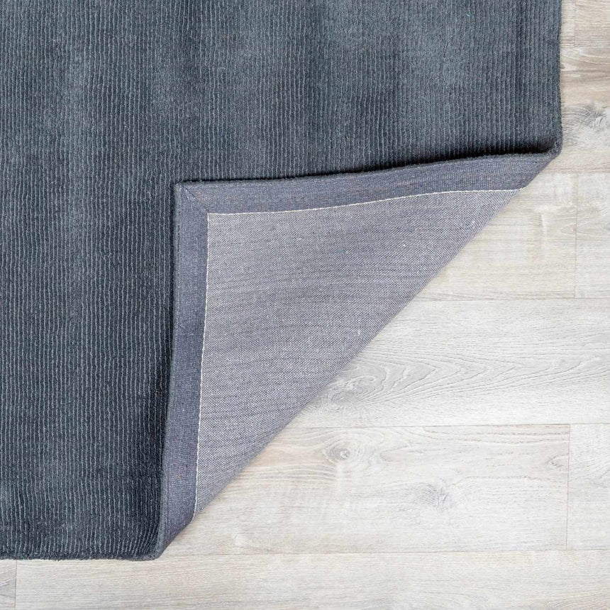 Brockton Solid Night Blue Wool Rug