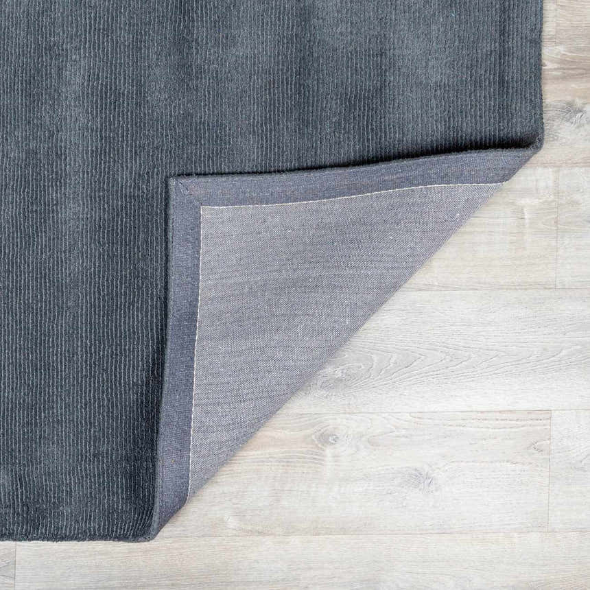Made to Order Custom Size Brockton Solid Wool Charcoal Area Rug