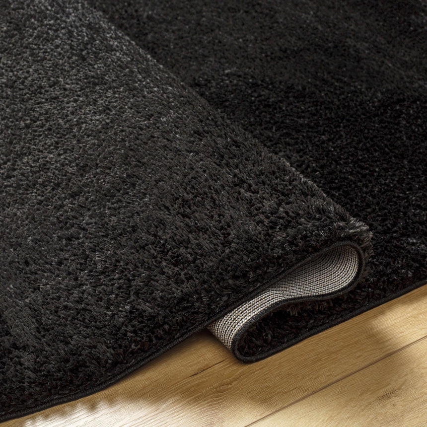 Heavenly Solid Black Plush Rug - Clearance