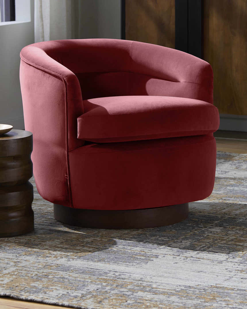 Hithadhoo Poppy Red Swivel Chair - Clearance