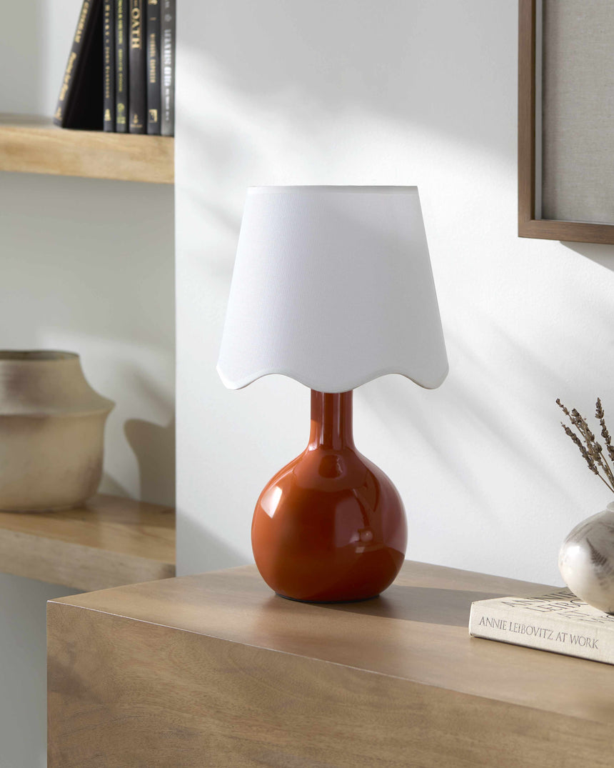 Atenxoxola Red Ceramic Table Lamp