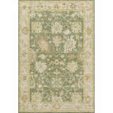 Dalyn Luxury Hatay HY2 Aloe Washable Area Rug. Traditional floral design in aloe, beige, caramel, muted sage, and peach.