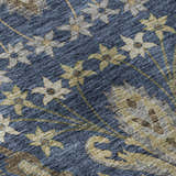 Close-up of the Dalyn Luxury Hatay HY6 Navy Washable Area Rug featuring a floral pattern in beige, brown, and olive tones.