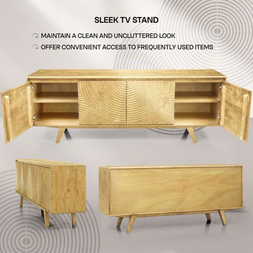 Acacia Harmony TV Stand with Storage for TVs up to 80