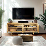 Acacia Harmony TV Stand with Storage for TVs up to 80