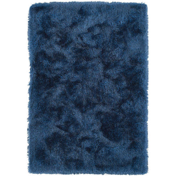 Close-up of the plush texture and rich navy color of the Dalyn Impact IA100 Navy Area Rug.