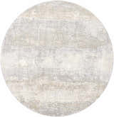 Round Ikram Thick Luxe Boutique Rug in cloud gray, dark gray, and light gray with a contemporary abstract design. Design-Round-67