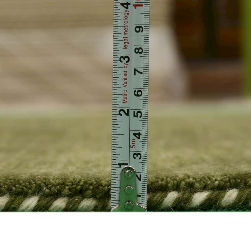 Green Contemporary Design Hand Loomed Wool Area Rug