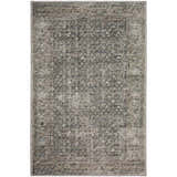 Dalyn Jericho JC10 Mushroom area rug with traditional, distressed floral pattern in mushroom, ivory, green, and light brown.