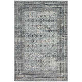 Detailed texture of the Dalyn Indoor/Outdoor Jericho JC7 Pewter Area Rug, featuring a traditional black and gray pattern.