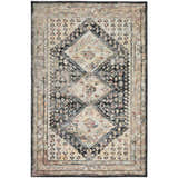 Dalyn Jericho JC9 Midnight Area Rug with black diamond pattern and traditional design. Rectangle shape.