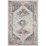 Dalyn Jericho JC9 Pearl area rug featuring a traditional diamond pattern in chestnut, ivory, purple, and taupe.