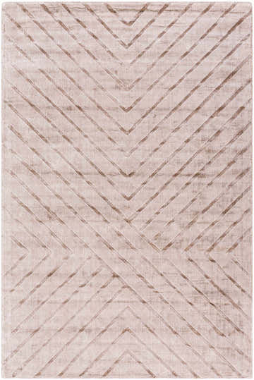 Close-up of the Tavran Taupe rug. Subtle linear texture in beige, sandstone, and taupe creates a farmhouse style. Design-Rectangle-576