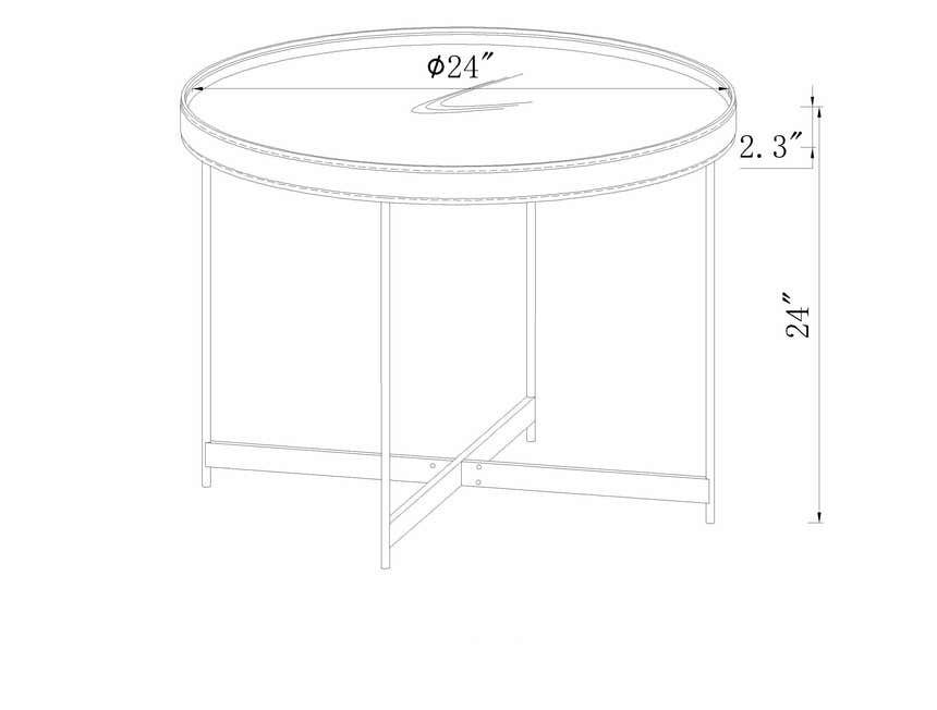 Ottensheim Brown Leather Round Coffee Table