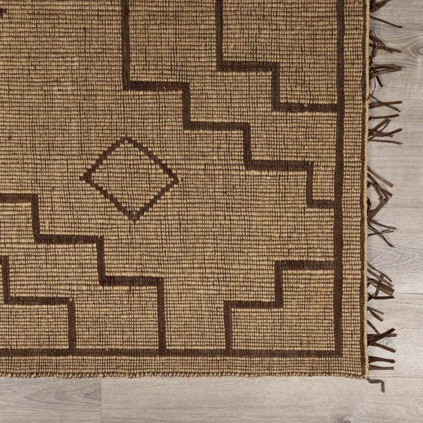 Jame Hand Woven Jute & Leather Area Rug