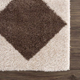 Arilla Brown Washable Diamond Area Rug