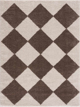 Arilla Brown Washable Diamond Area Rug