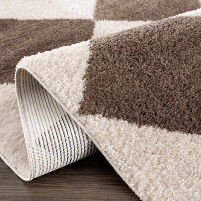 Arilla Brown Washable Diamond Area Rug