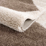 Arilla Brown Washable Diamond Area Rug