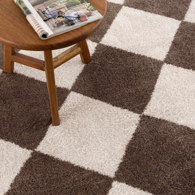 Arilla Brown Washable Diamond Area Rug