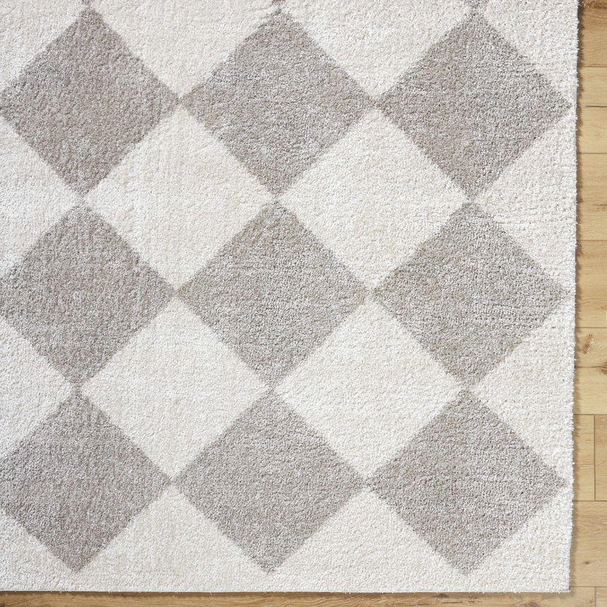 Arilla Gray Washable Diamond Area Rug