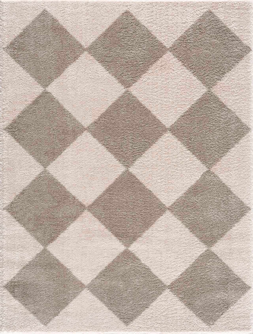 Arilla Gray Washable Diamond Area Rug