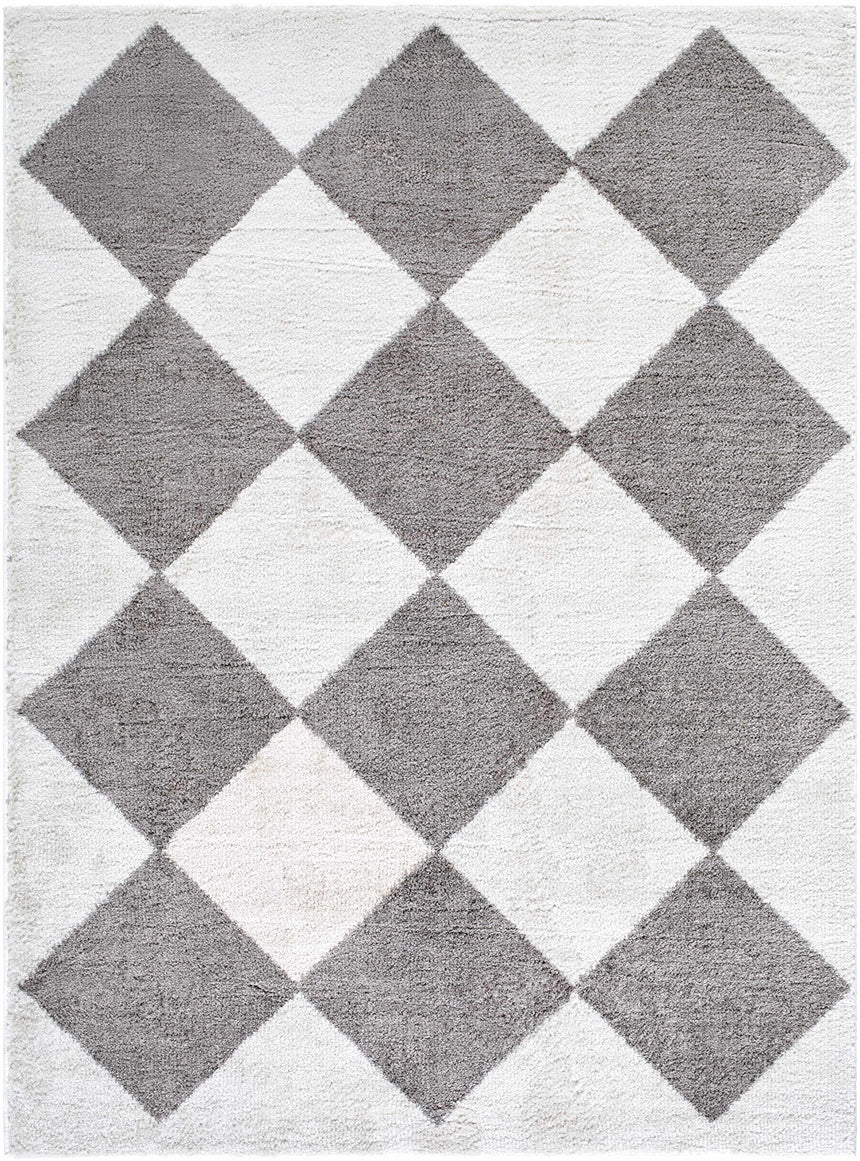 Arilla Diamond Checkered Washable Area Rug
