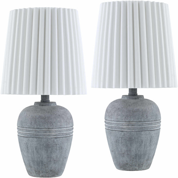 Jaltomate Gray Ribbed Table Lamp