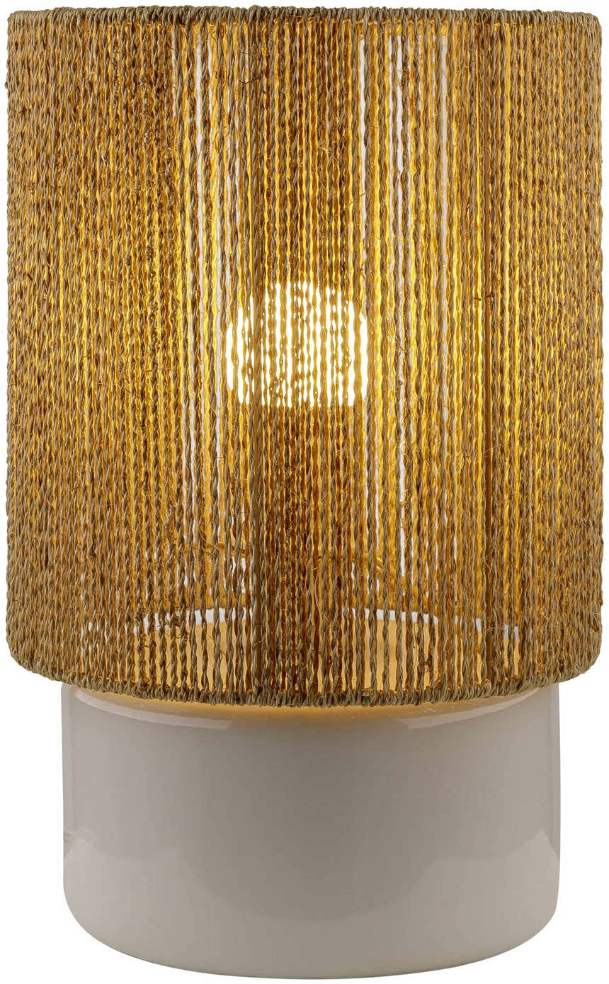 Jaguaripe Ribbed Ceramic Beige Table Lamp