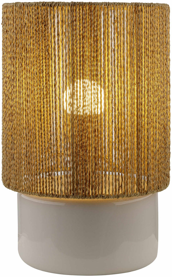 Jaguaripe Ribbed Ceramic Beige Table Lamp