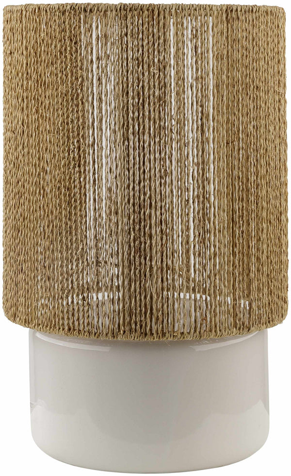 Jaguaripe Ribbed Ceramic Beige Table Lamp