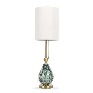 Katipunan Aqua Gold Metallic Brass Table Lamp