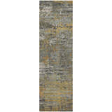 Close-up of a Dalyn Luxury Kochi KC12 Gray Area Rug; abstract design in chestnut, peach, and taupe.