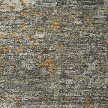 Close-up of Dalyn Luxury Indoor/Outdoor Kochi KC12 Gray Area Rug. Shows texture, gray, chestnut, and peach colors.