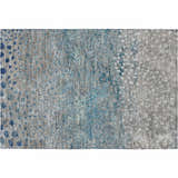 Close-up of the Dalyn Luxury Indoor/Outdoor Kochi KC13 Gray Area Rug, featuring denim, navy, and silver gray tones.