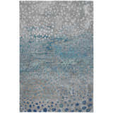 Dalyn Luxury Kochi KC13 Gray Area Rug with denim, navy, and silver gray abstract dot pattern. Transitional style.