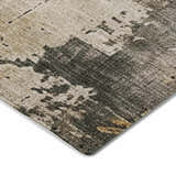 Close up of the Dalyn Luxury Kochi KC14 Putty Area Rug showing beige, olive, and taupe abstract pattern.