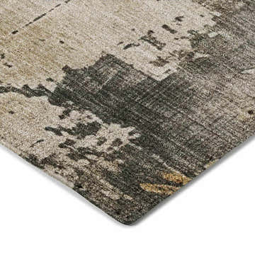 Close up of the Dalyn Luxury Kochi KC14 Putty Area Rug showing beige, olive, and taupe abstract pattern.