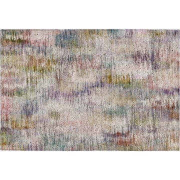 Abstract textured Dalyn Luxury Kochi KC1 Plum Area Rug with chestnut, purple, and teal hues.