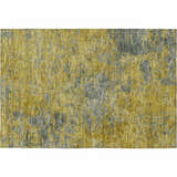 Close-up of the Dalyn Luxury Kochi KC2 Gold Area Rug, showing its gold and taupe abstract pattern and textured weave.