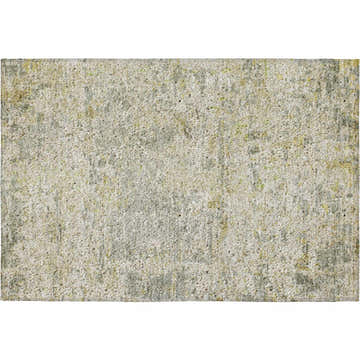 Close-up of the Dalyn Luxury Indoor/Outdoor Kochi KC6 Sage Area Rug. Beige, green, and ivory textured design.