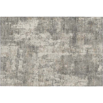 Close-up of Dalyn Luxury Kochi KC7 Gray Area Rug. Beige, chestnut, silver gray, and taupe abstract pattern.