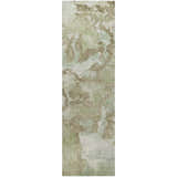 Close-up of Dalyn Luxury Kochi KC9 Aloe Area Rug. Abstract pattern in aloe, beige, green, and ivory.