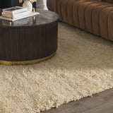 Kettering Solid Cream Wool Shag Rug