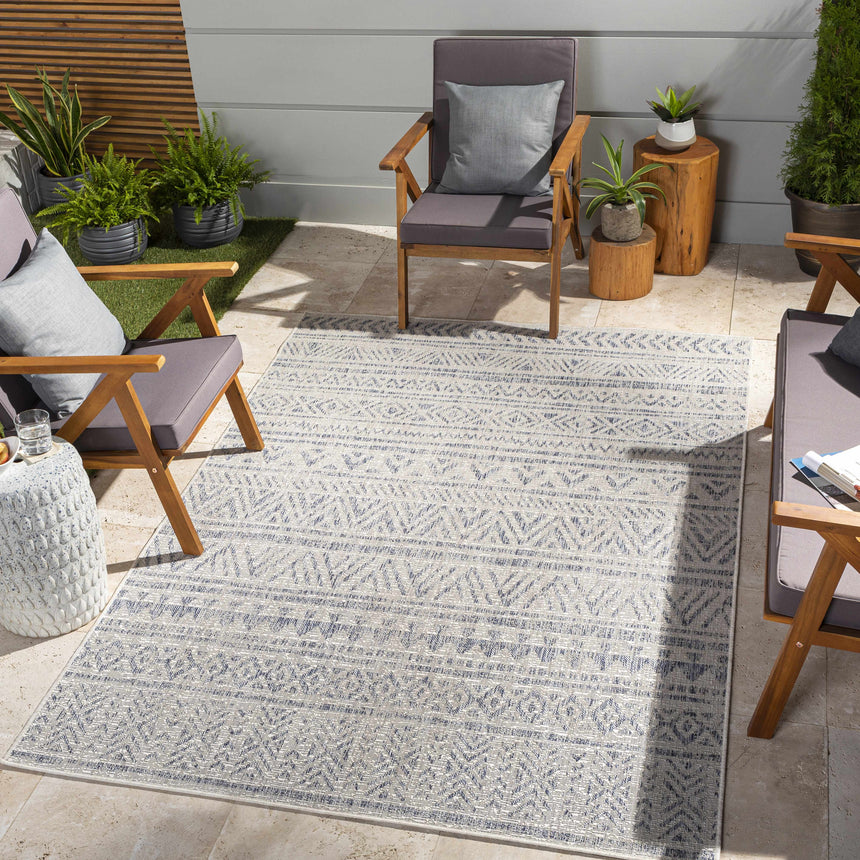 Novato Gray All Over Pattern Performance Rug