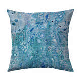 Dalyn Machine Kikiamo KK18 Ocean Washable Area Rug with a light blue, ocean, taupe, and teal abstract pattern.