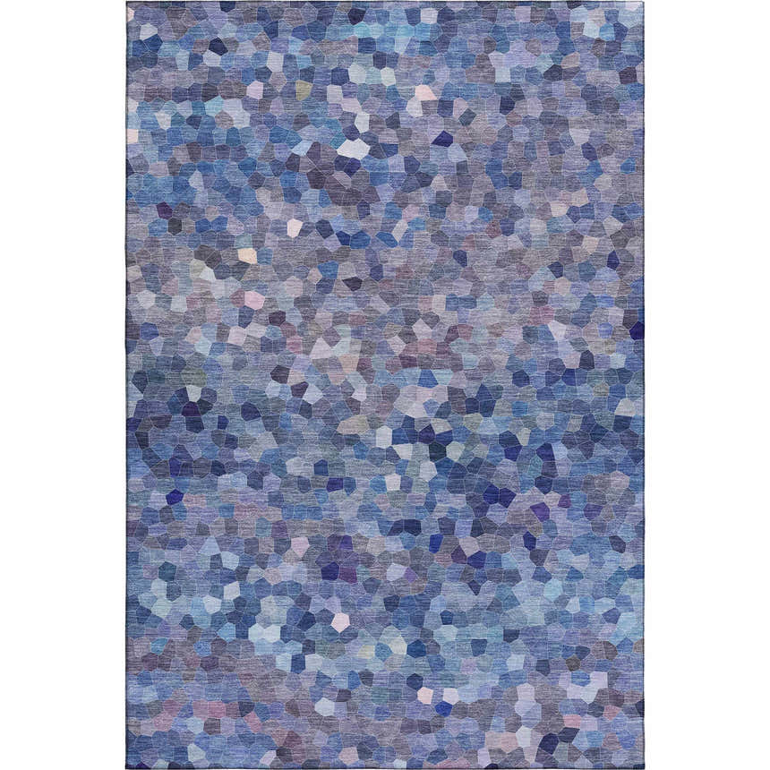 Dalyn Luxury Kaleidoscope KL1 Baltic Washable Area Rug with blue, purple and teal mosaic pattern.