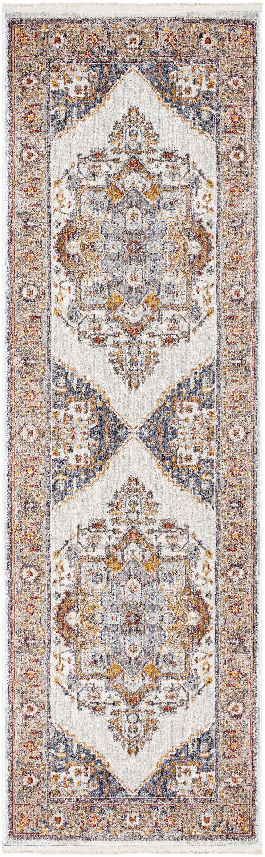 Kokstad Area Rug runner with arctic stone, beige, brown, and mocha tones. Traditional oriental design. Design-Runner-3210