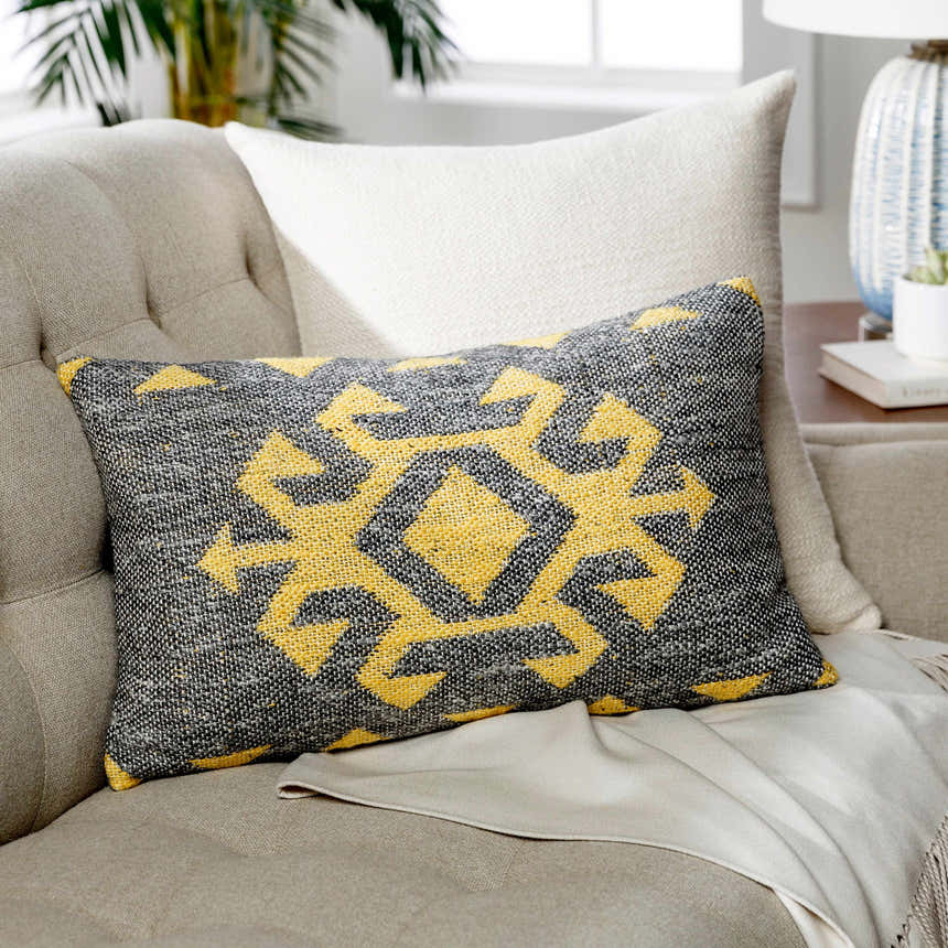 Koronadal Yellow&Grey Geometric Throw Pillow - Clearance